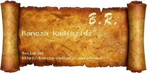 Bancza Radiszló névjegykártya